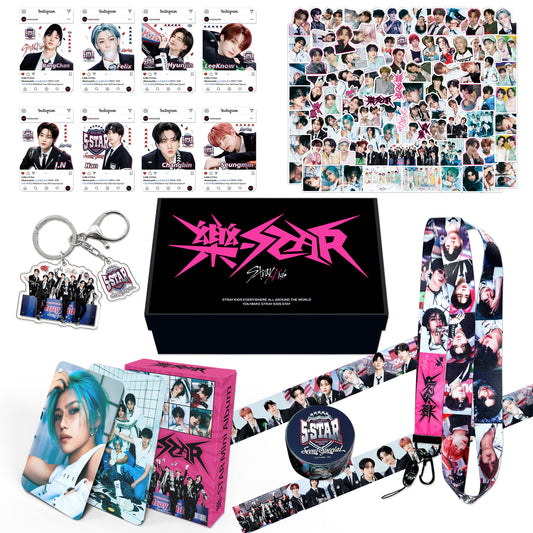 Stray Kids 樂 (ROCK) STAR Gift Box - Kpop Merchandise Photocards Lanyard Keychain Gifts for SKZ Fans