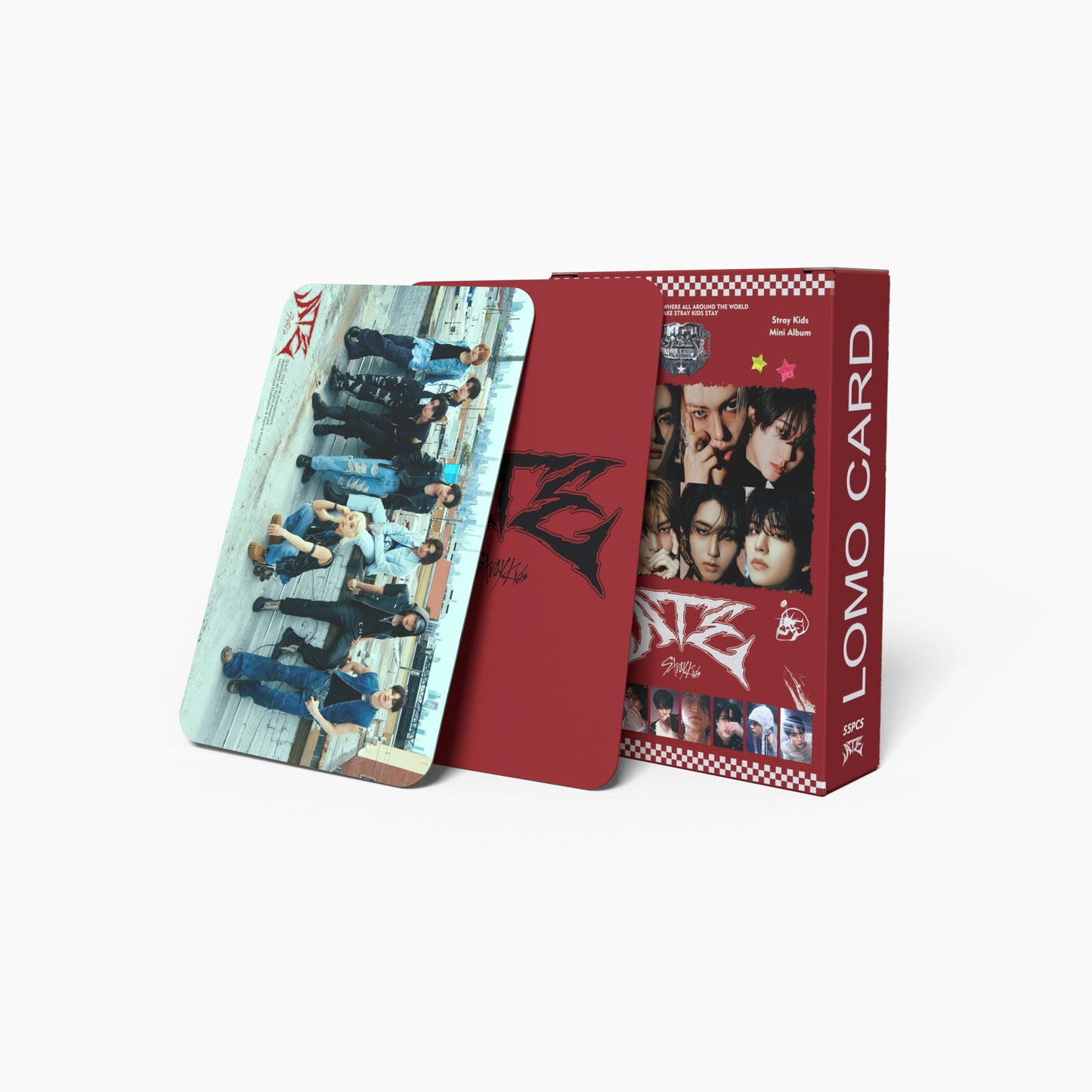 Stray Kids ATE Gift Box - Album Merch Gift Box Set with Card Book 55 PCS Photocards 95 PCS Stickers Keychian Lanyards Gifts for SKZ Fans